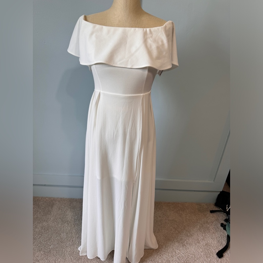 Off shoulder ivory/white maxi dress